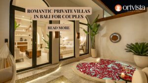 Luxurious private villa in Bali featuring romantic decor, indoor-outdoor space, and flower-filled pool for couples.